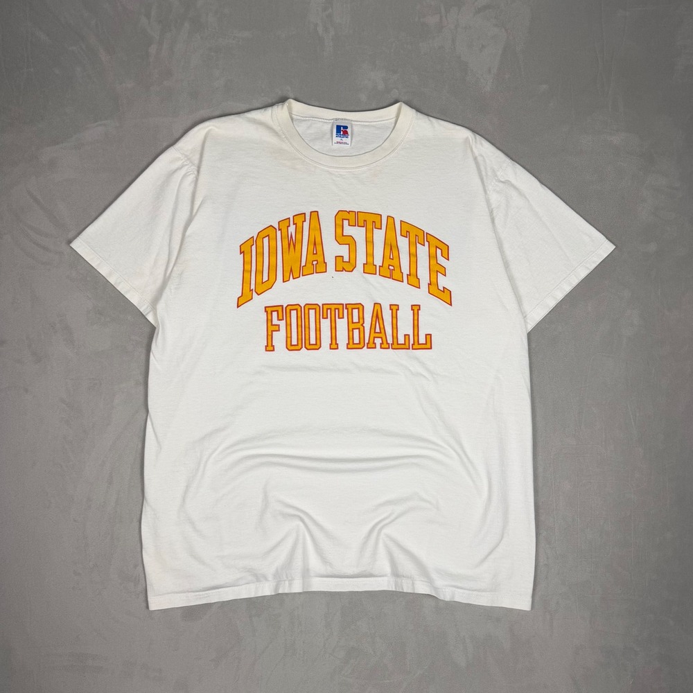 90s Mens Russell Athletic Iowa State Football Collegiate Vintage Tee XL
